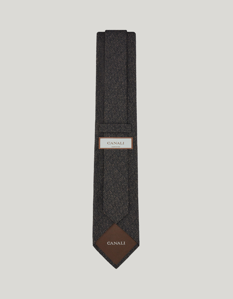 BROWN SILK BLEND TIE 3