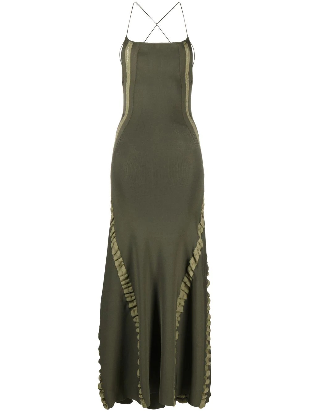 scoop-neck spaghetti-strap dress - 1