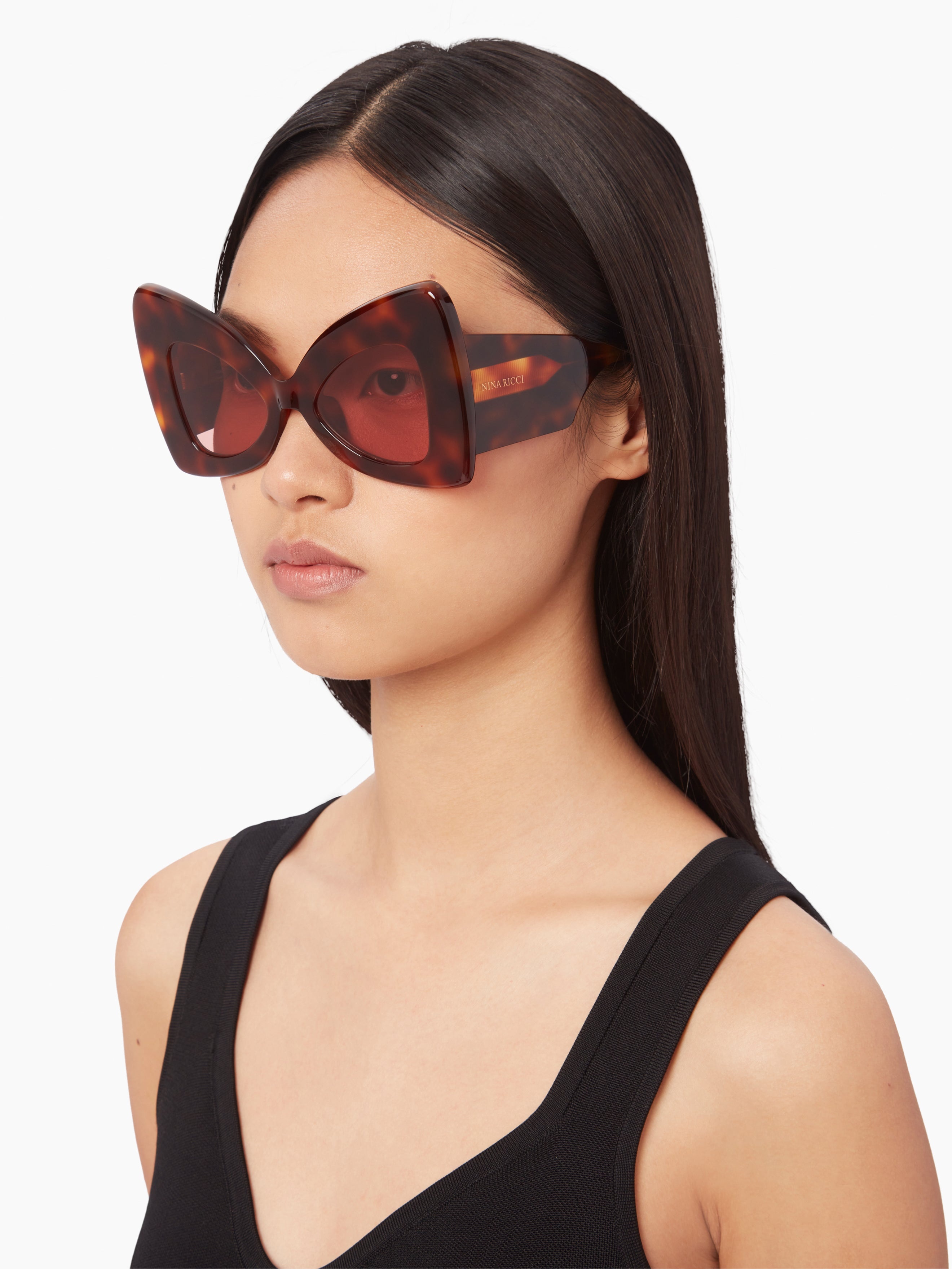 Precious butterfly shiny havana Sunglasses - 3