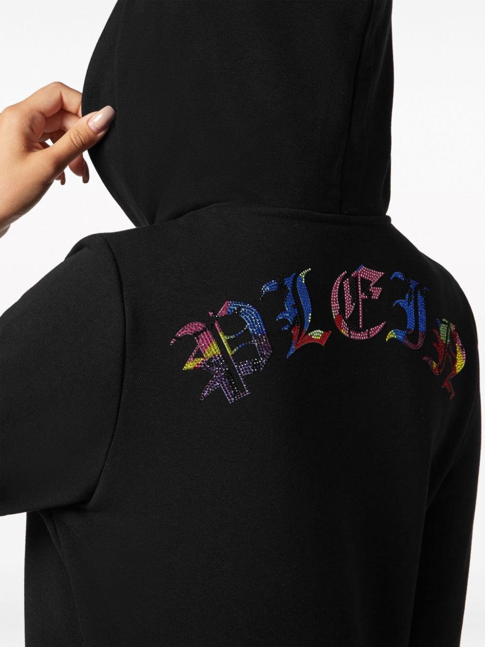 Smile rhinestone-embellished hoodie - 6