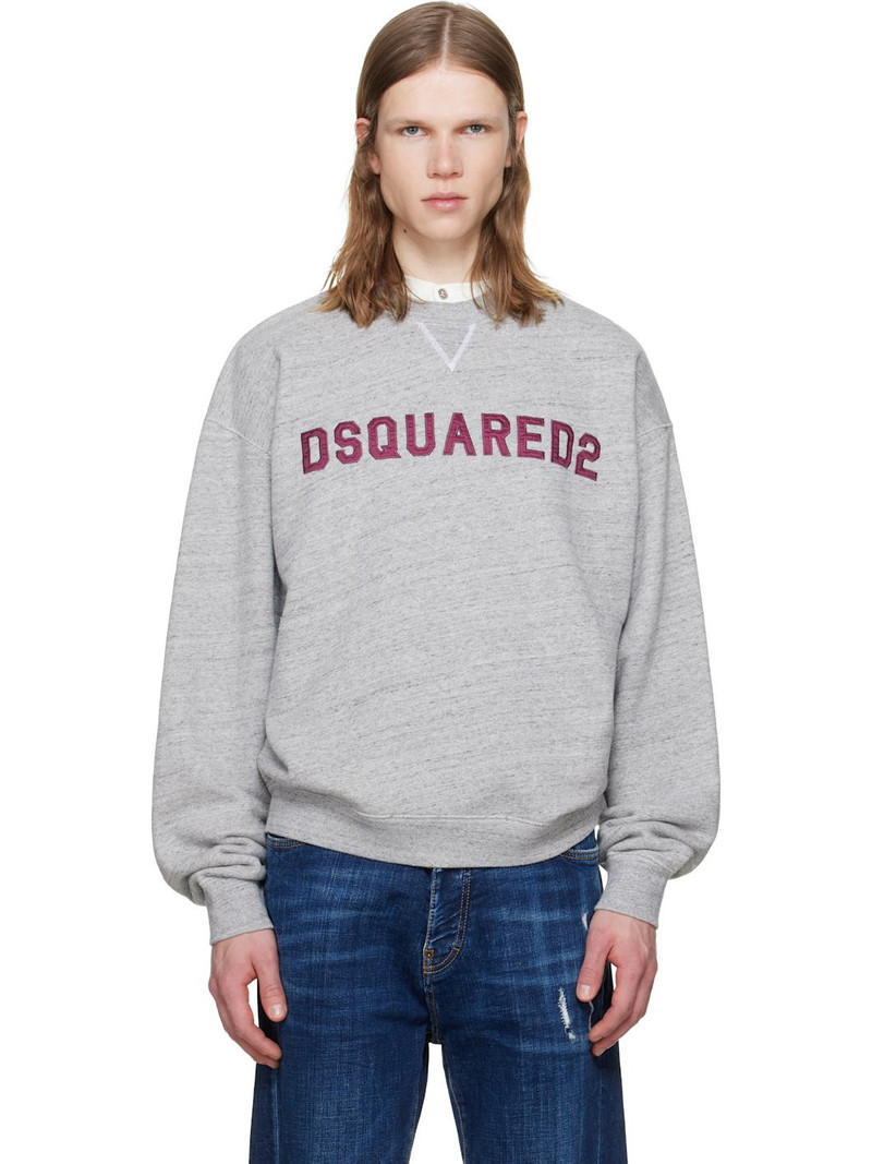 Gray D2 College Short & Wide Crewneck Sweatshirt 1