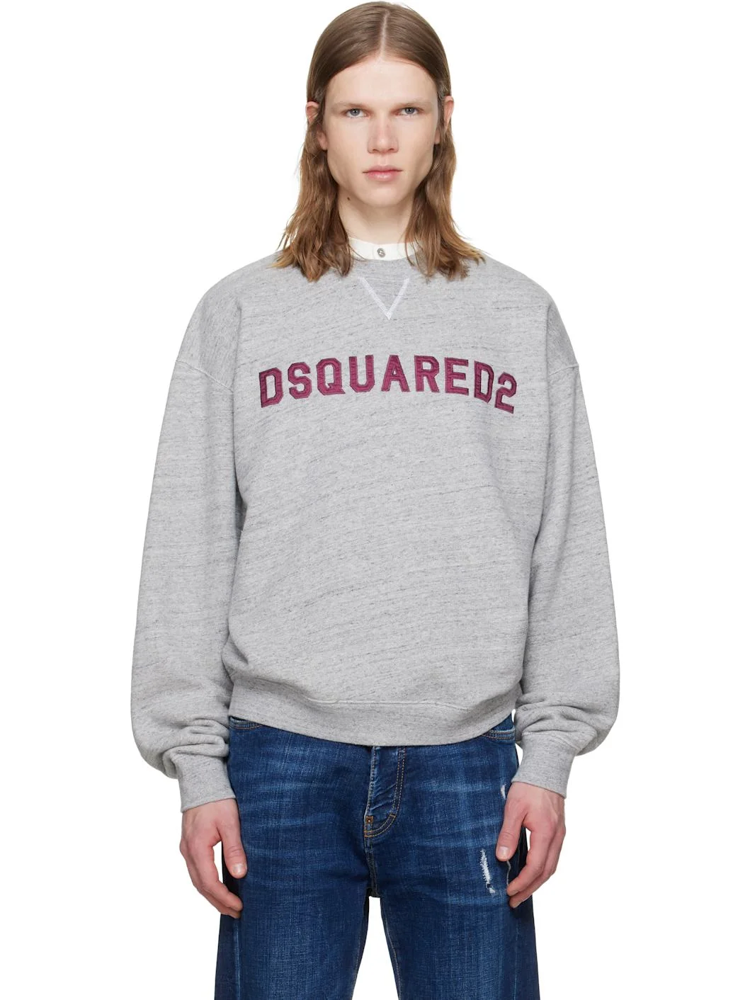 Gray D2 College Short & Wide Crewneck Sweatshirt - 1