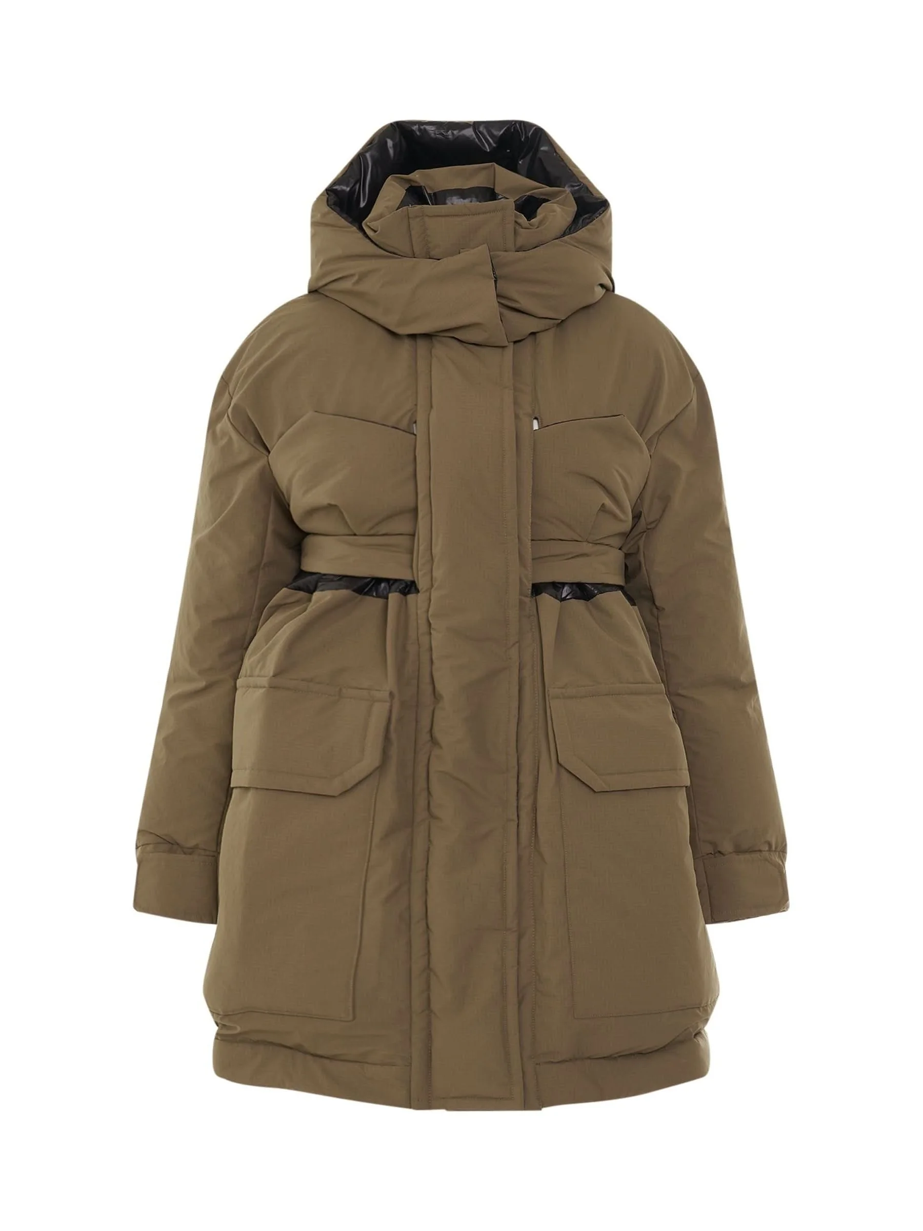 Padded Jacket with Hood in Beige - 1