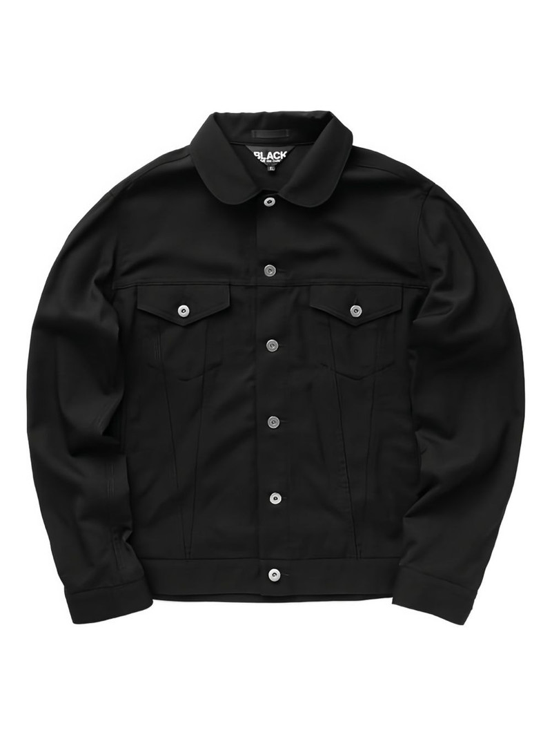 button-fastening collared jacket 1