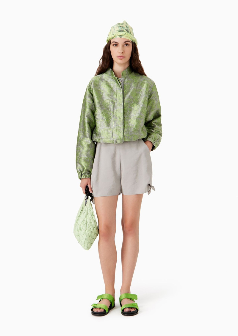 EMPORIO ARMANI Jacquard blouson with embossed geometric pattern outlook