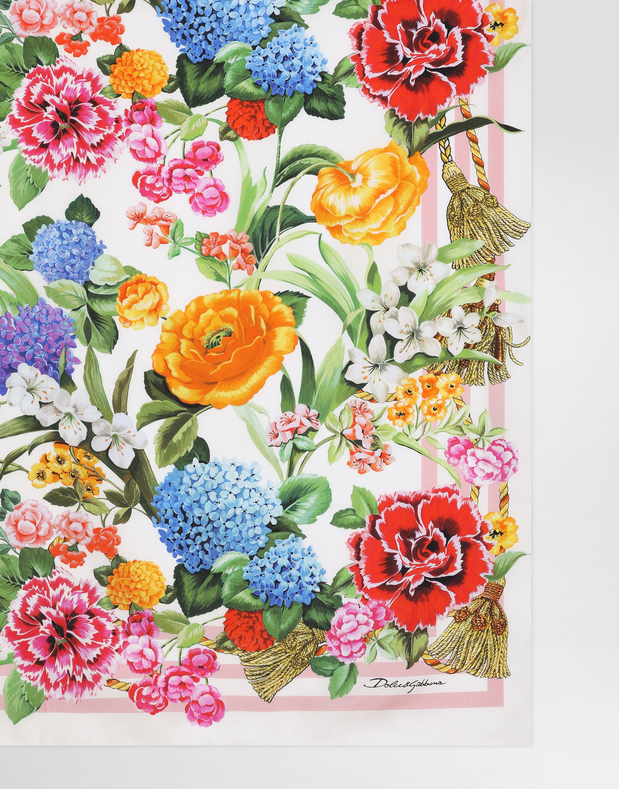 Floral-print silk twill foulard (90x90) - 2