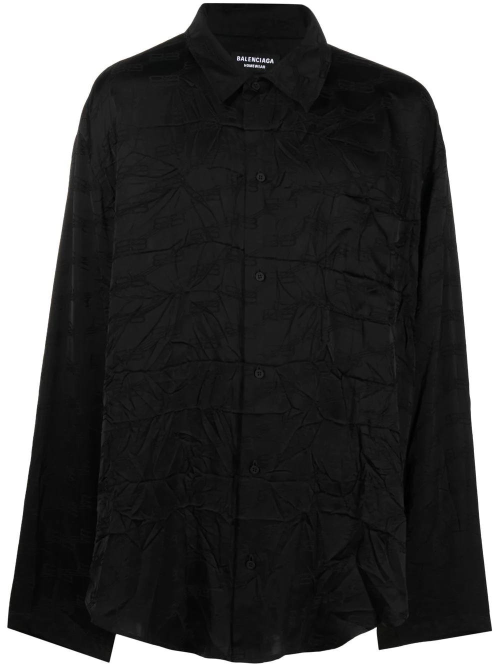 long-sleeve jacquard-logo shirt - 1