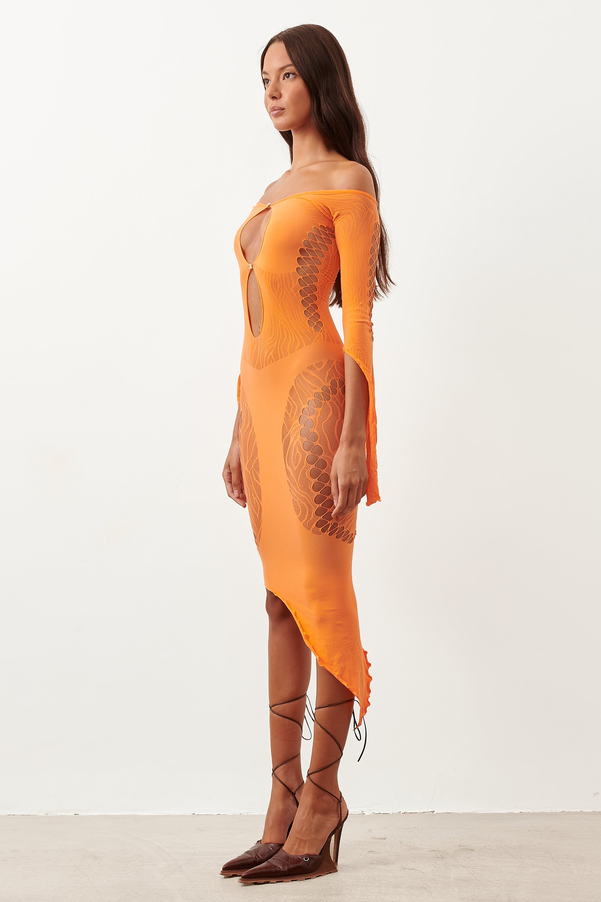 CHARLOTTE DRESS TANGERINE - 5