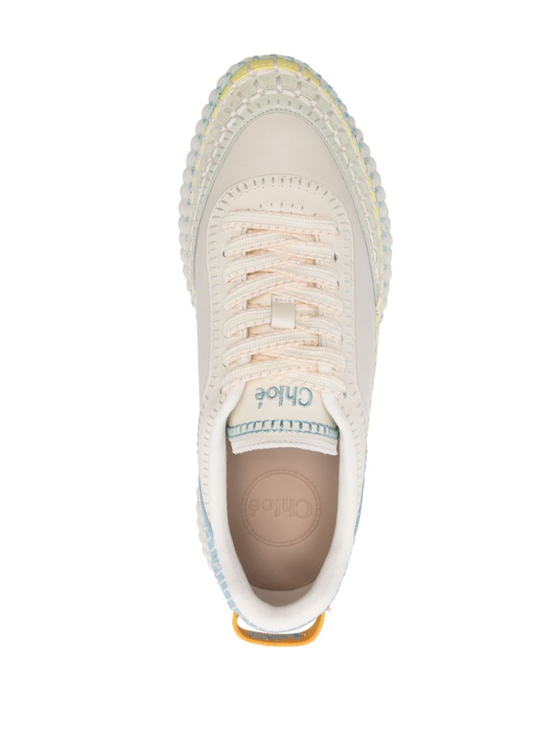 White Nama Whipstitch Sneakers - 4