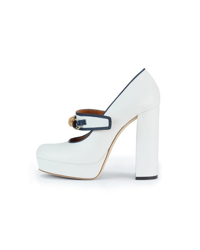 CASABLANCA White Leather Bamboo Pumps outlook