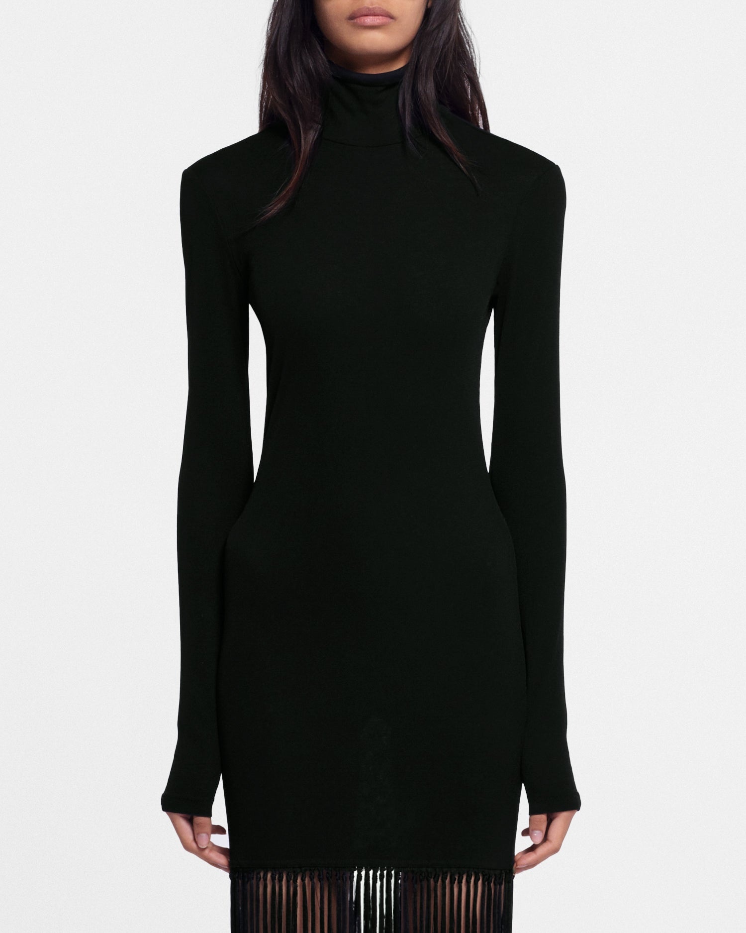 Fringed Mesh-Jersey Dress - 3