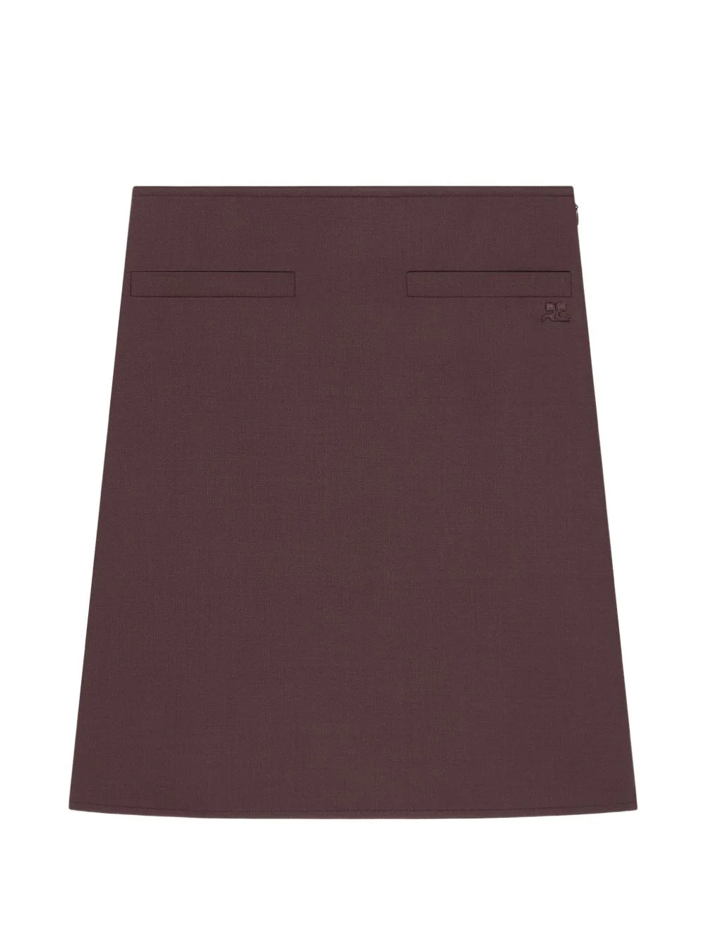 logo-embroidered midi skirt - 1