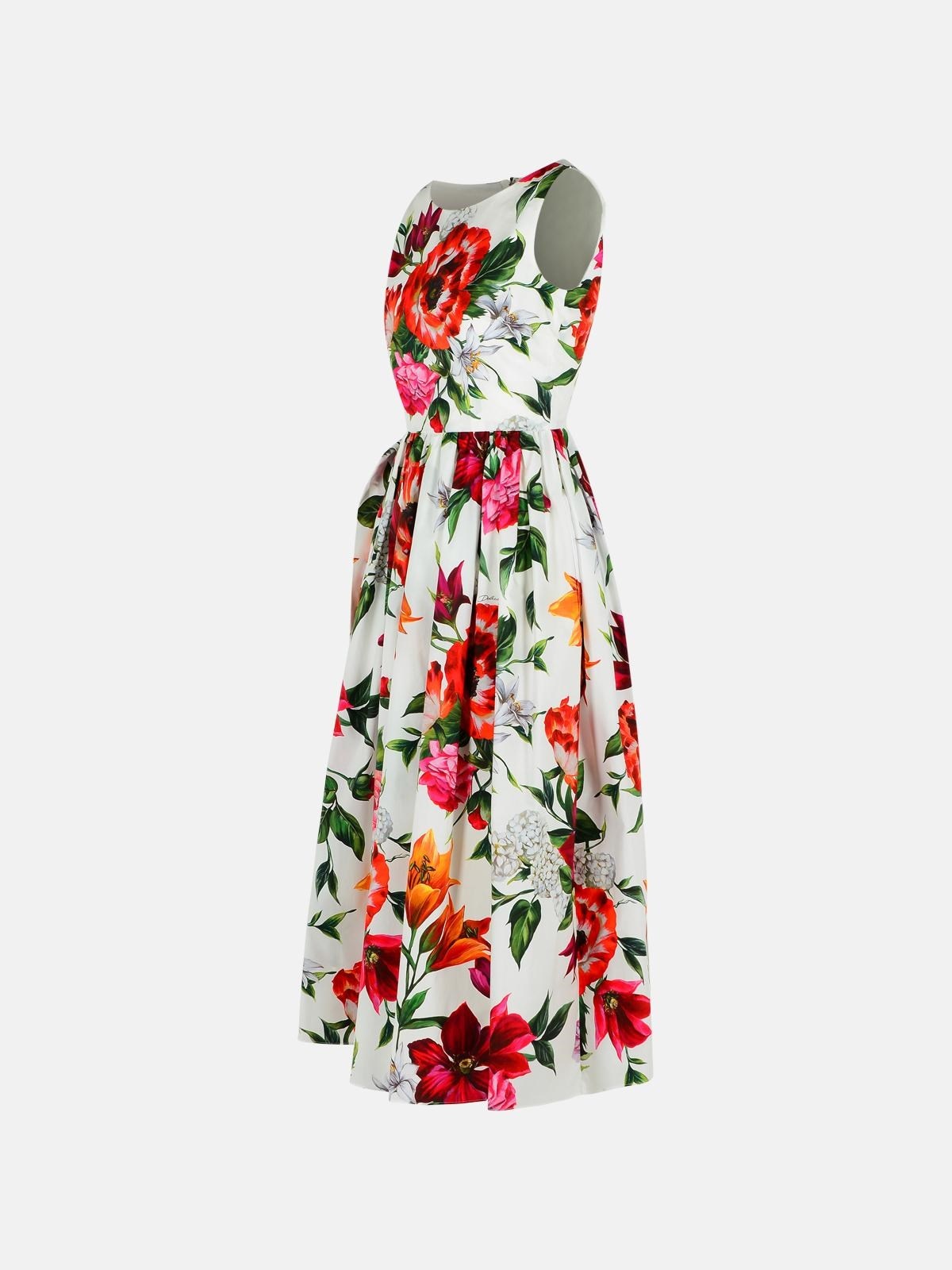 SLEEVELESS DRESS IN COTTON POPLIN FLOWER PRINT - 2