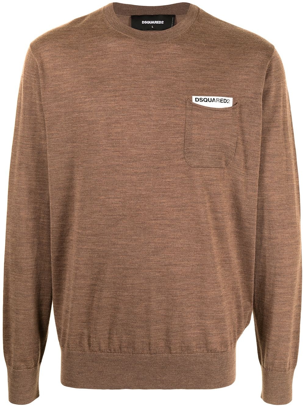 logo-patch long-sleeve jumper - 1