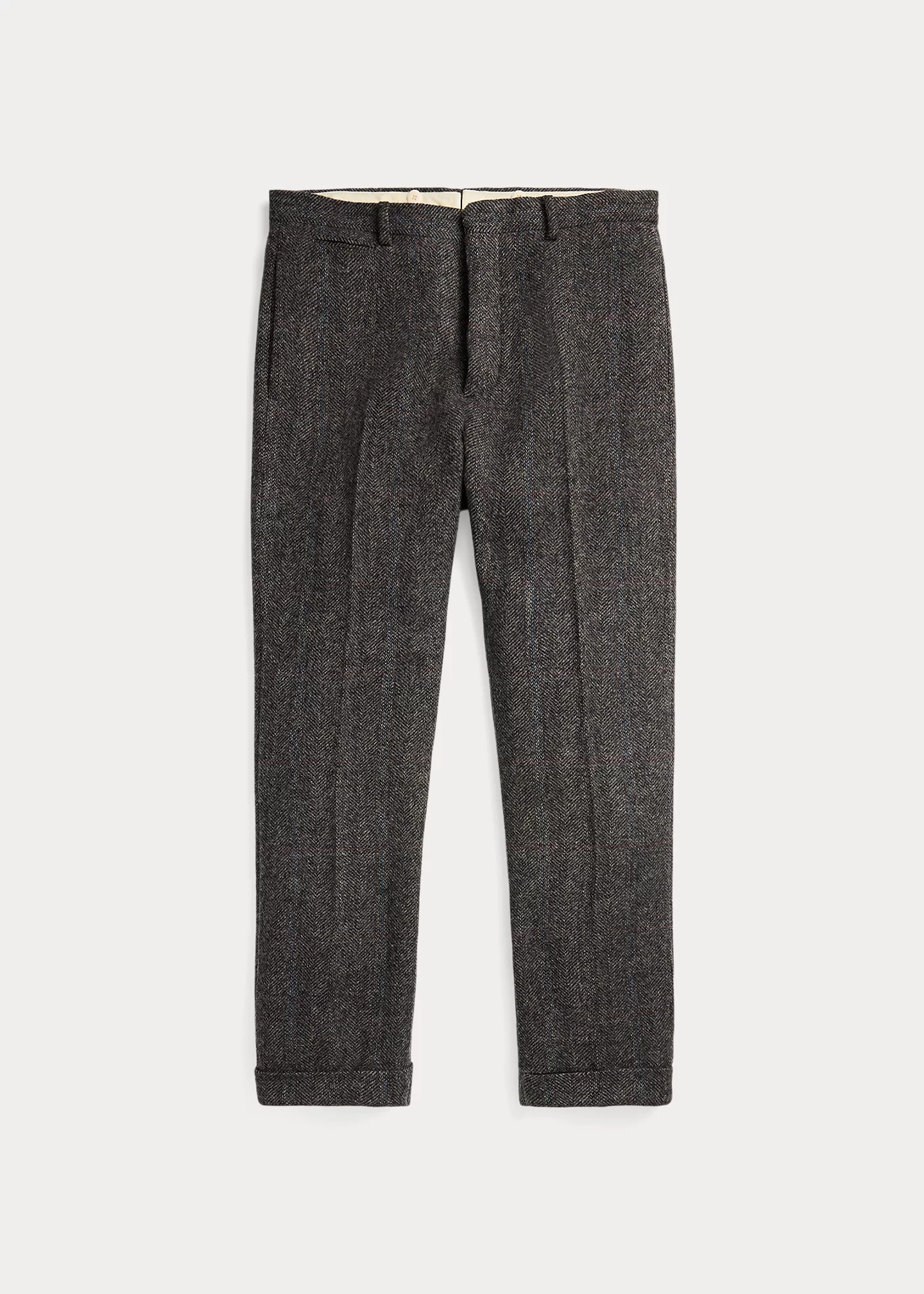 Slim Fit Wool Herringbone Suit Trouser - 1