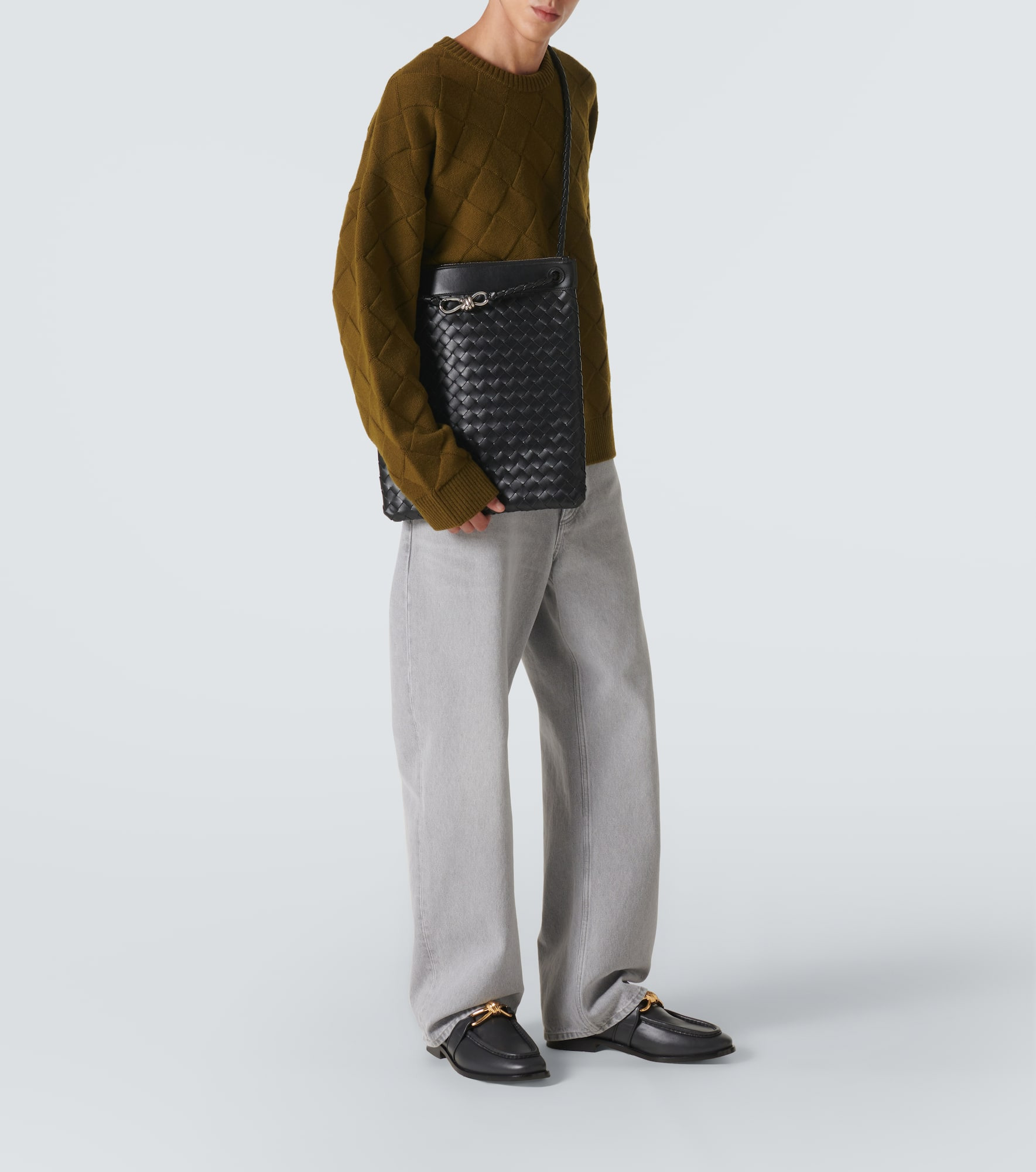 Andiamo Intrecciato leather messenger bag - 7