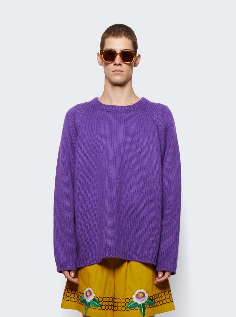 Cashmere Crewneck Sweater Purple - 3