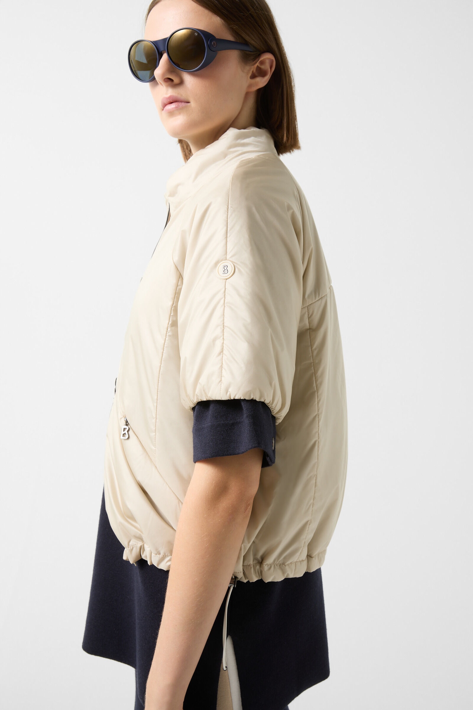 Britany lightweight quilted vest in Sand - 6