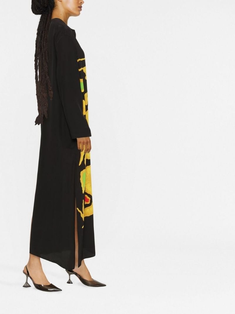 graphic-print silk maxi dress - 4