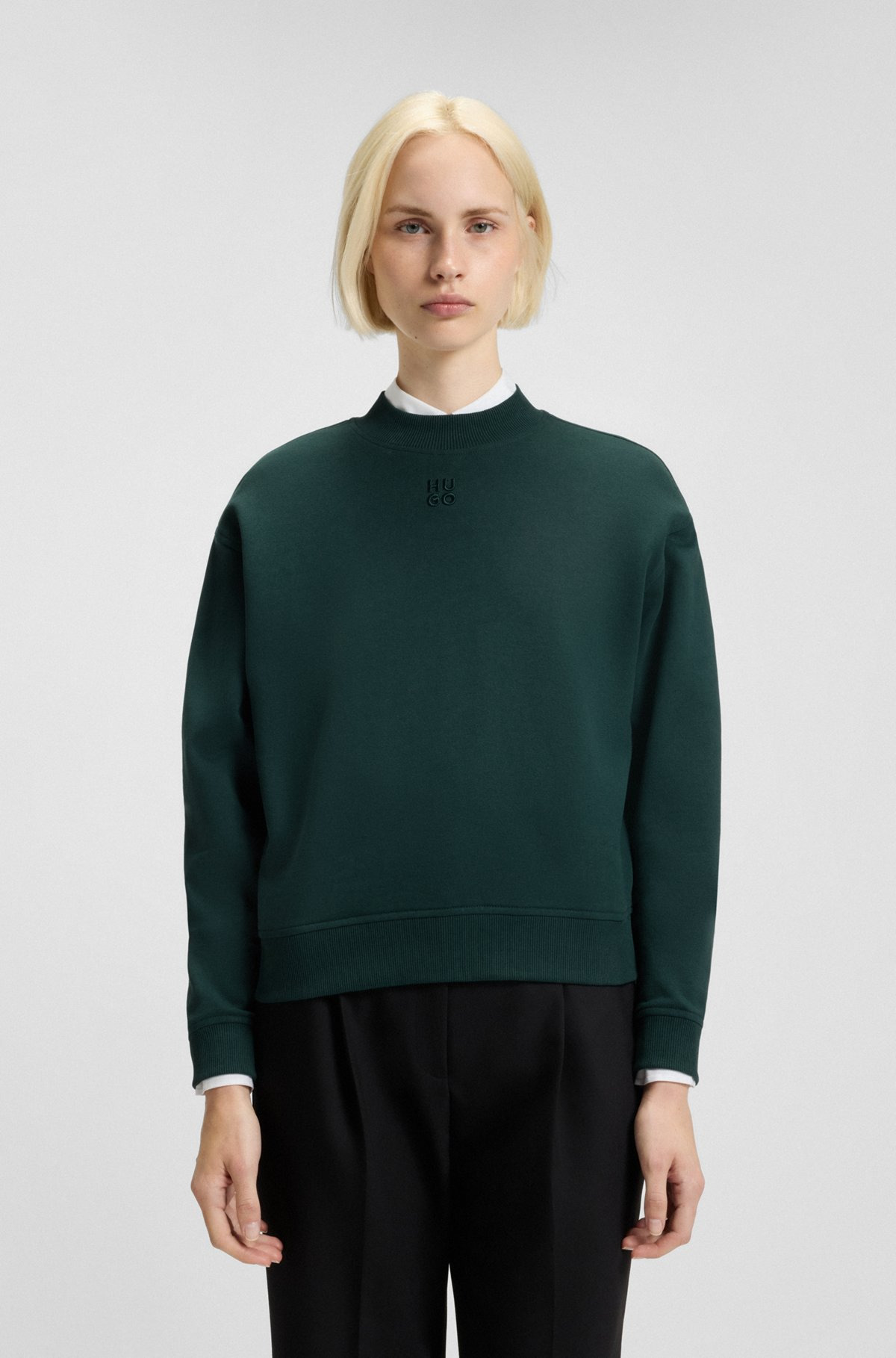 RELAXED-FIT COTTON-TERRY SWEATSHIRT WITH STACKED-LOGO EMBROIDERY - 2