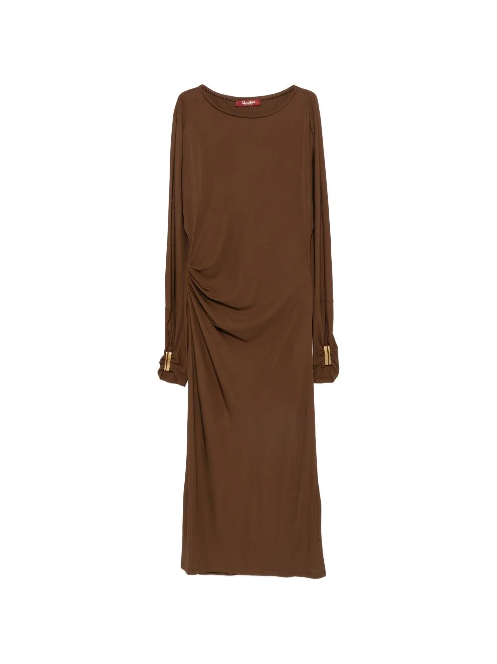 ruched long-sleeve dress - 1