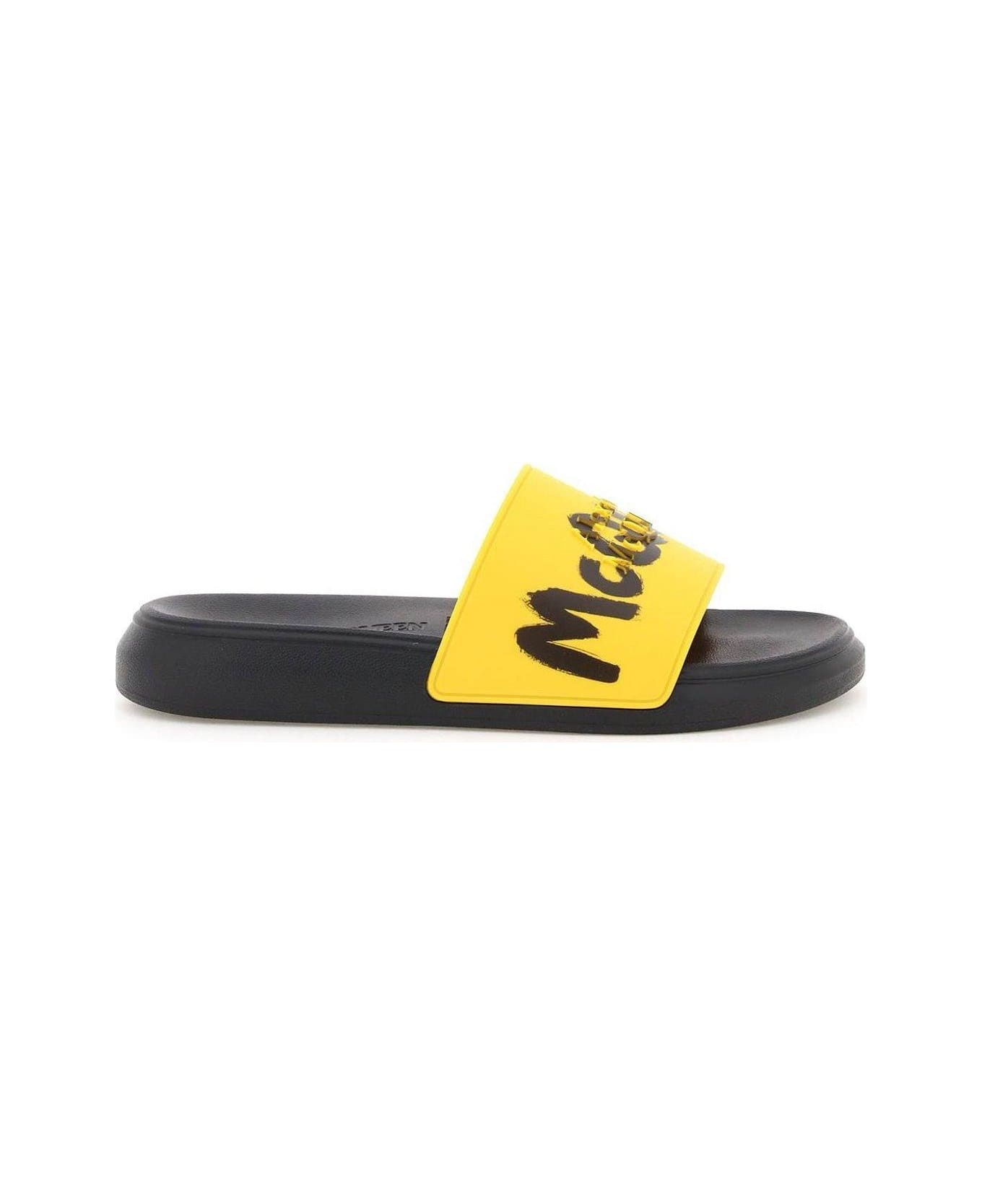 Graffiti Logo Open-toe Slides - 1