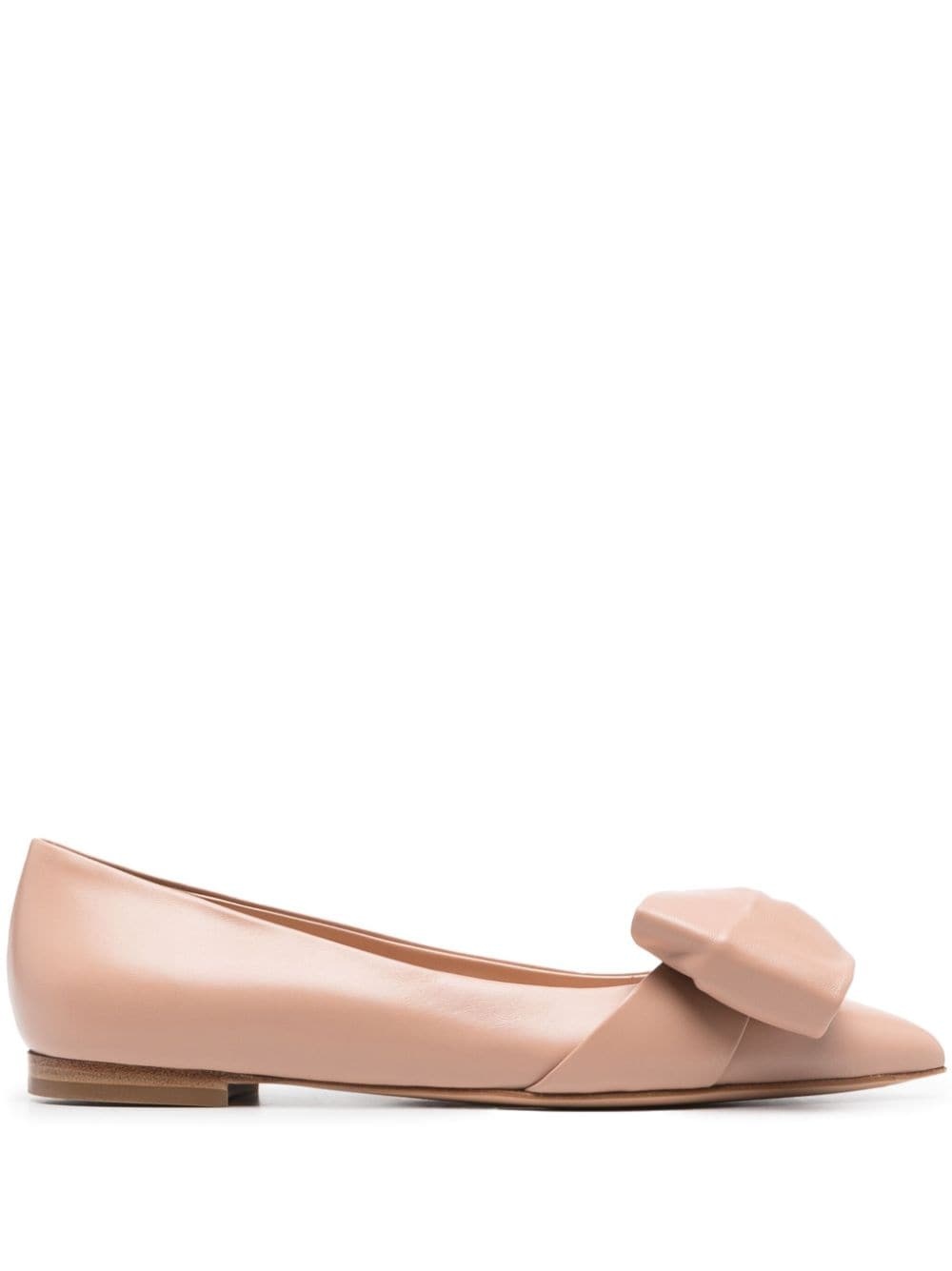 bow-detail leather ballerina shoes - 1