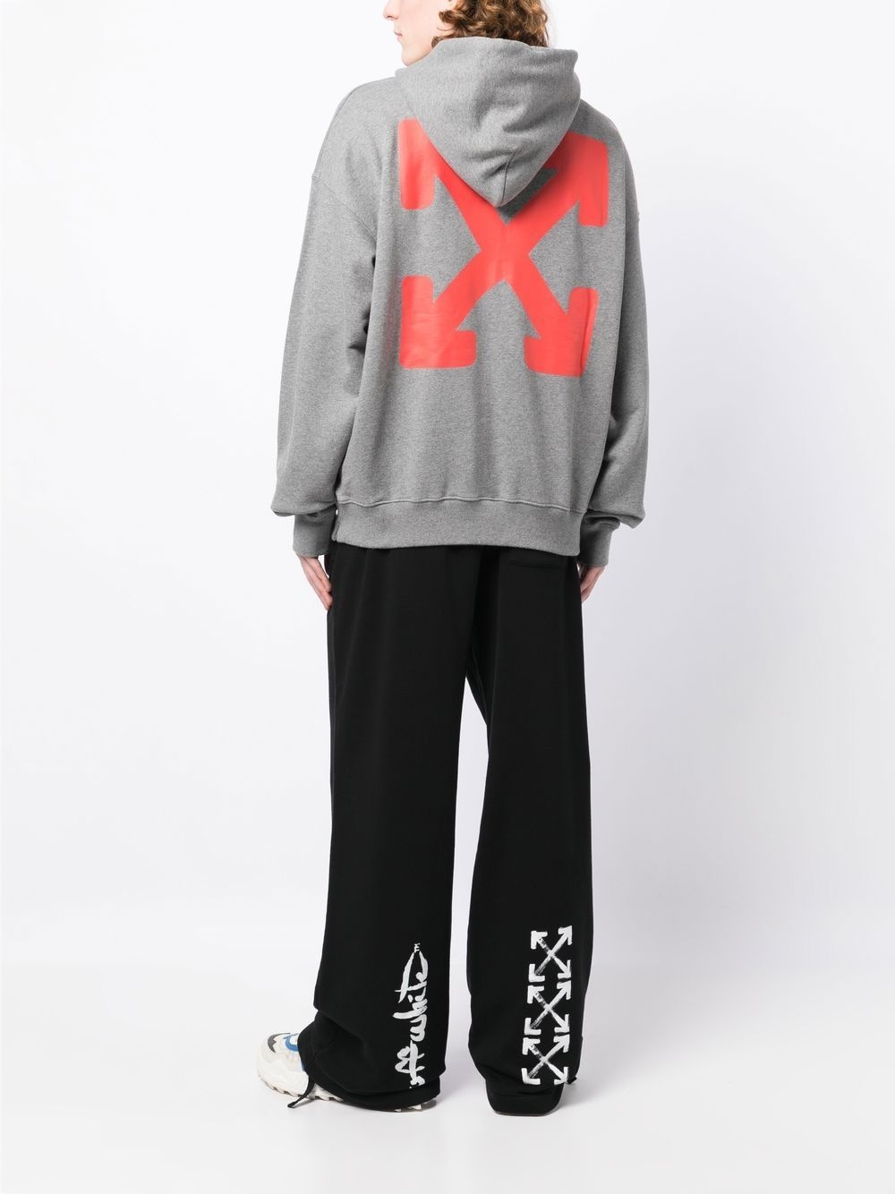 Arrows-motif drawstring hoodie - 2