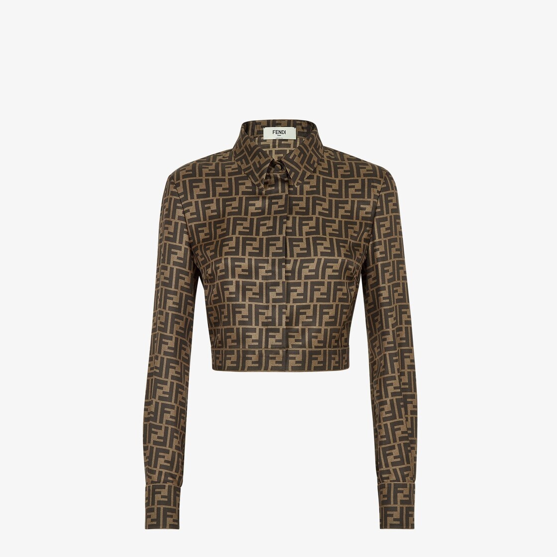 Brown silk shirt - 1