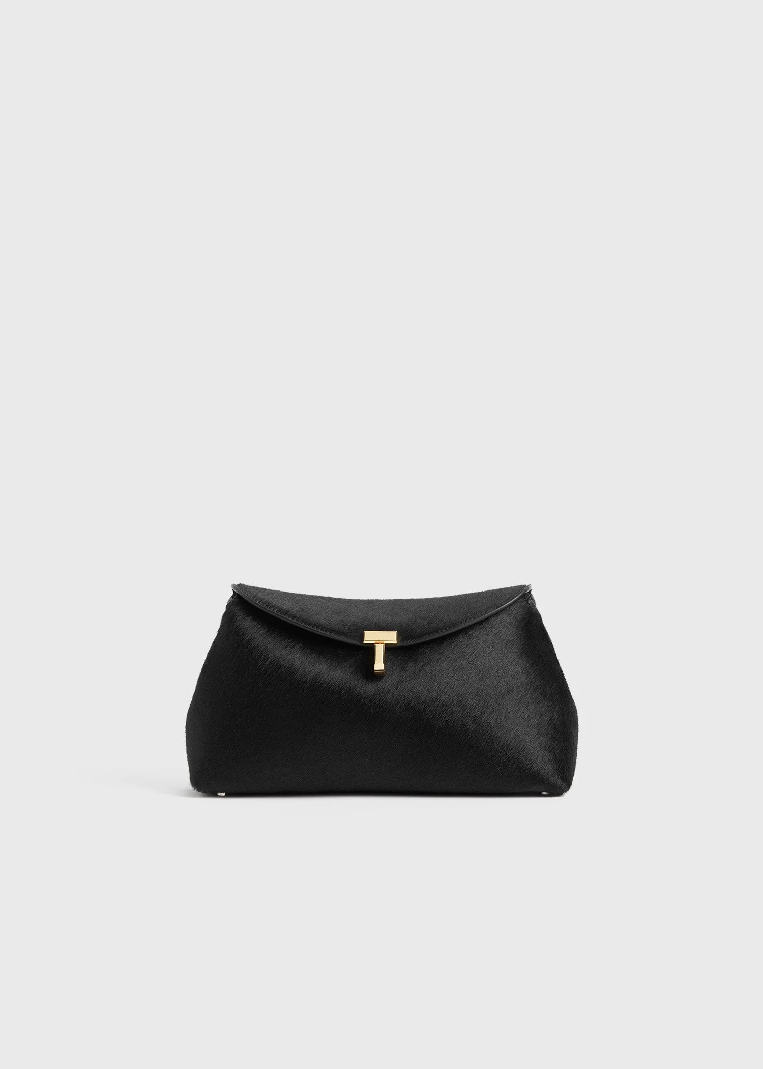 T-lock pony hair clutch black - 1