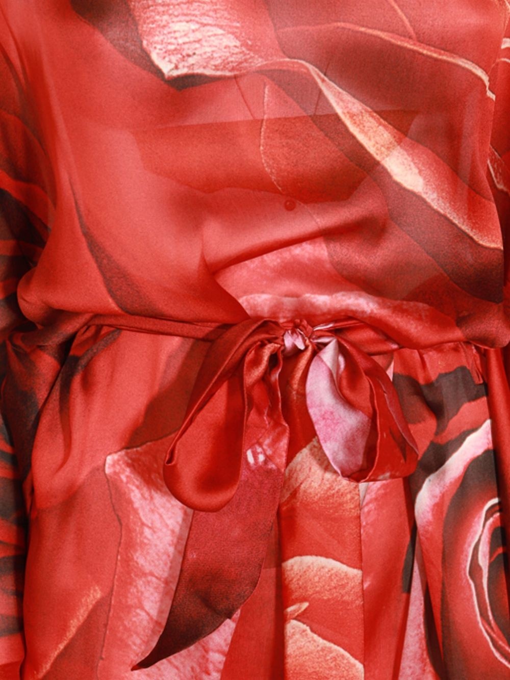 rose-print silk kaftan dress - 3