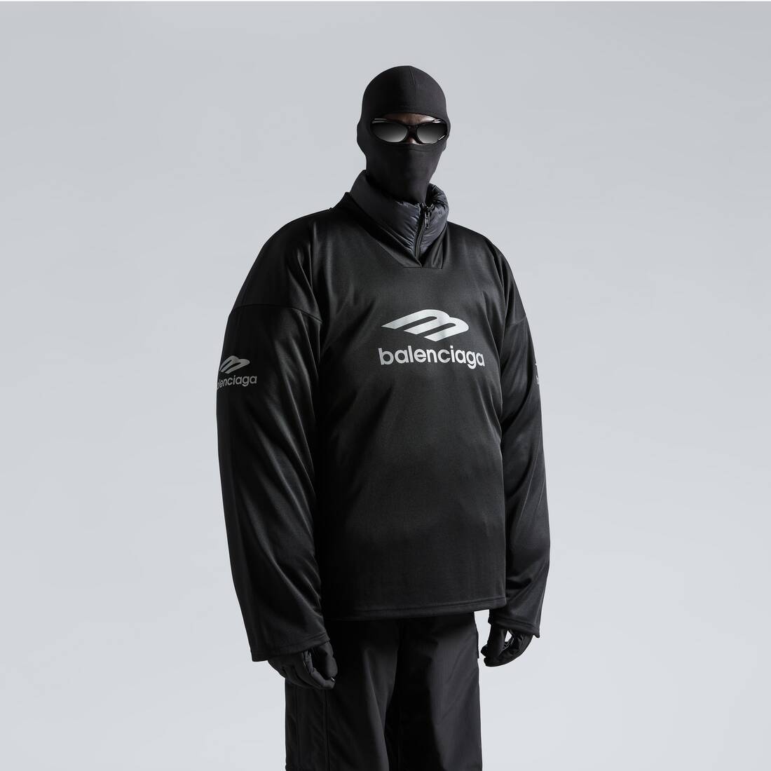 Skiwear - 3b Sports Icon Ski Long Sleeve T-shirt Large Fit in Black - 5