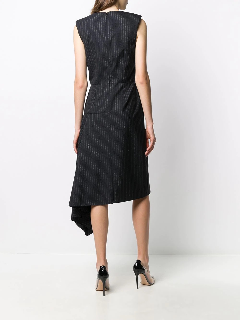 pinstripe draped dress - 4