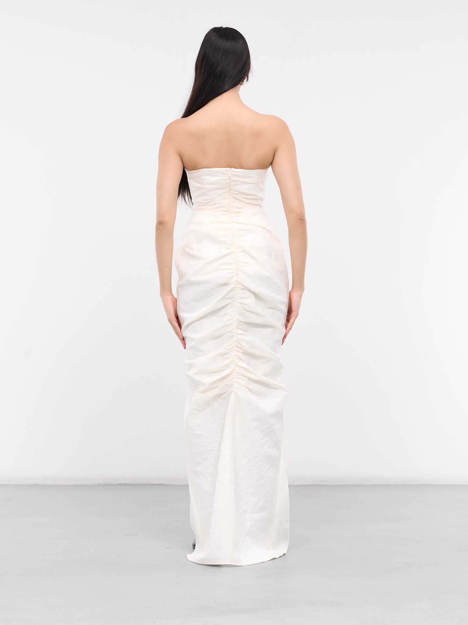 Bow Shirred Long Dress - 3