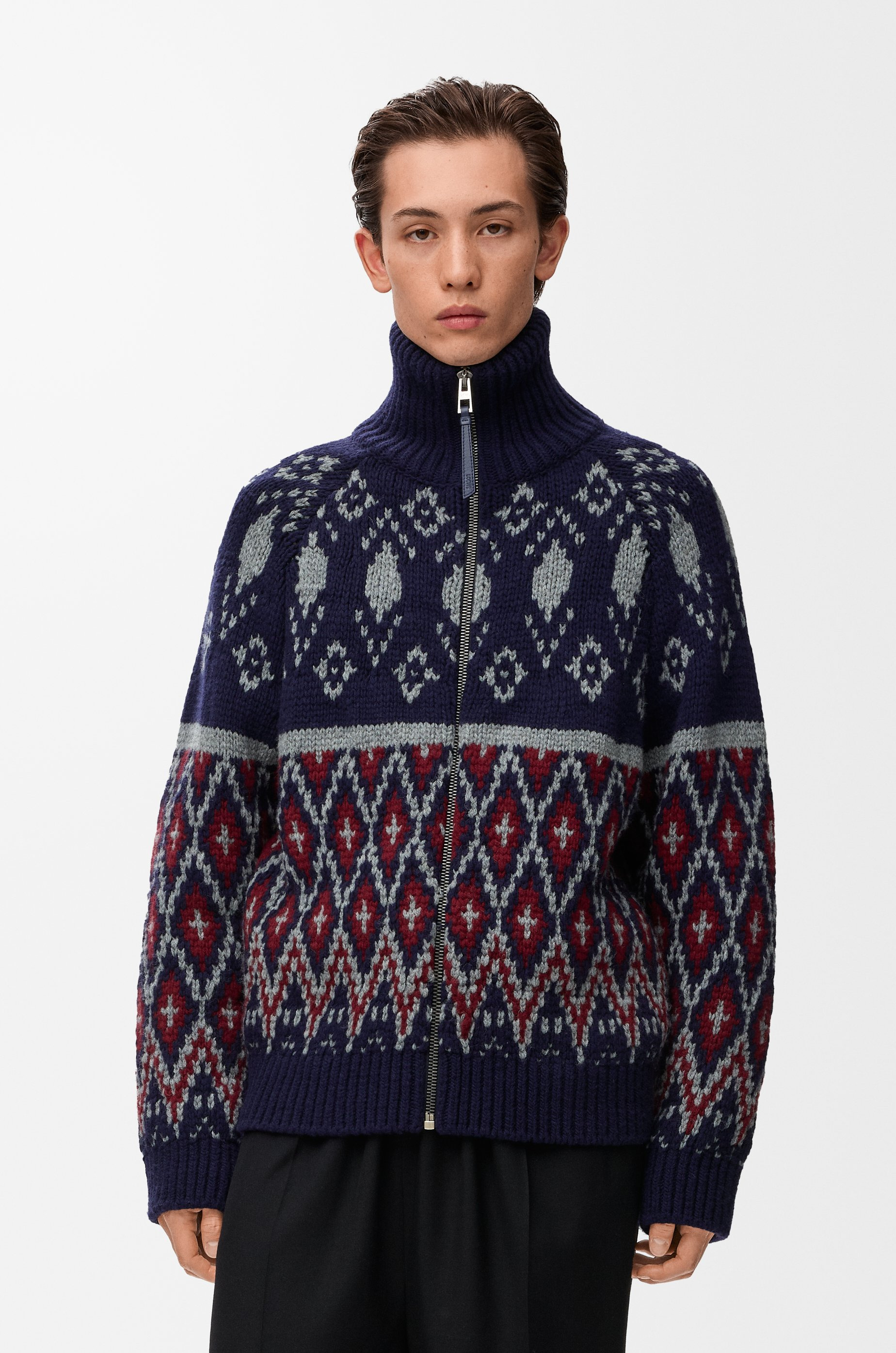 Zip-up cardigan in wool - 3