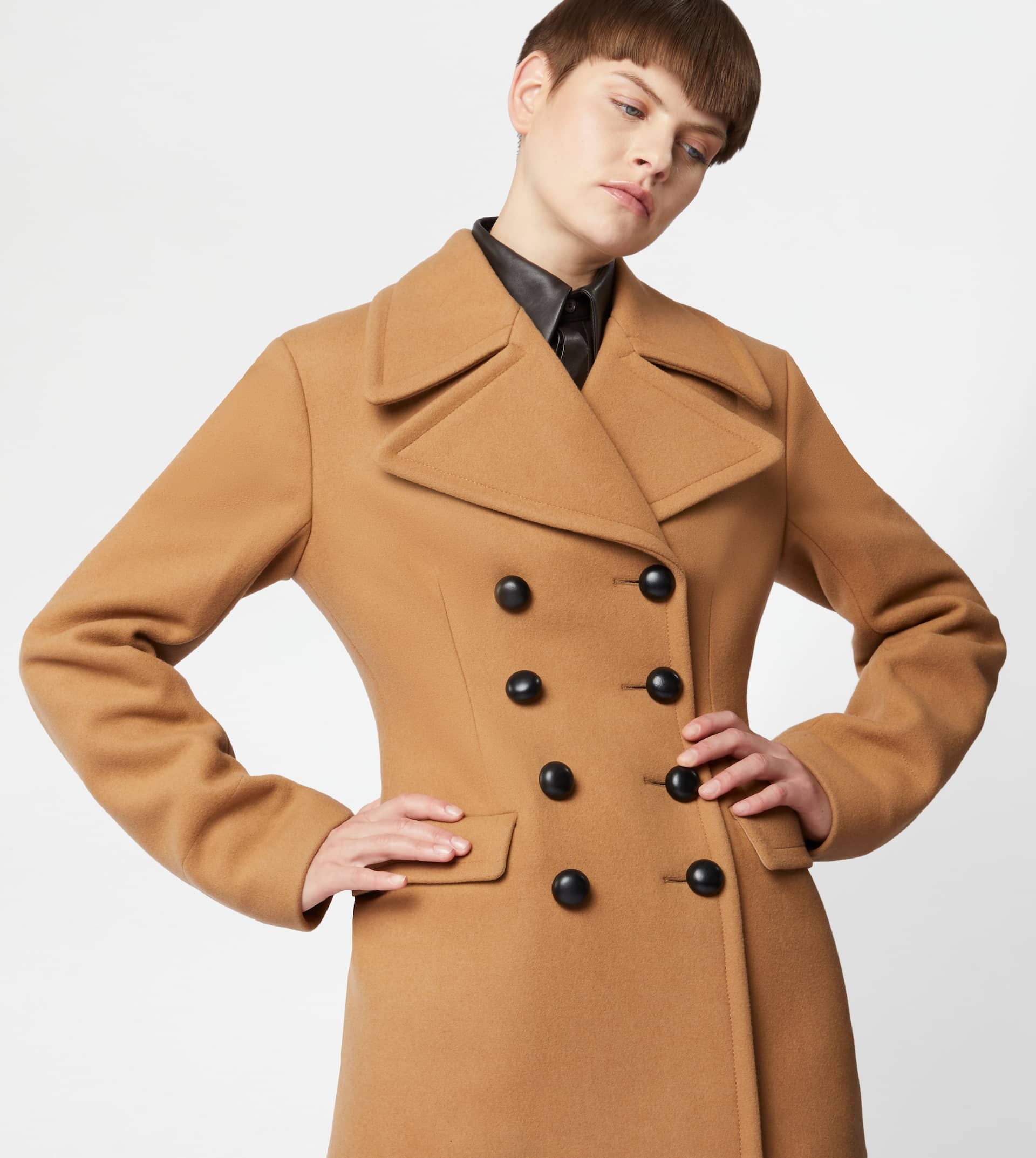 PEACOAT IN WOOL - BROWN - 7
