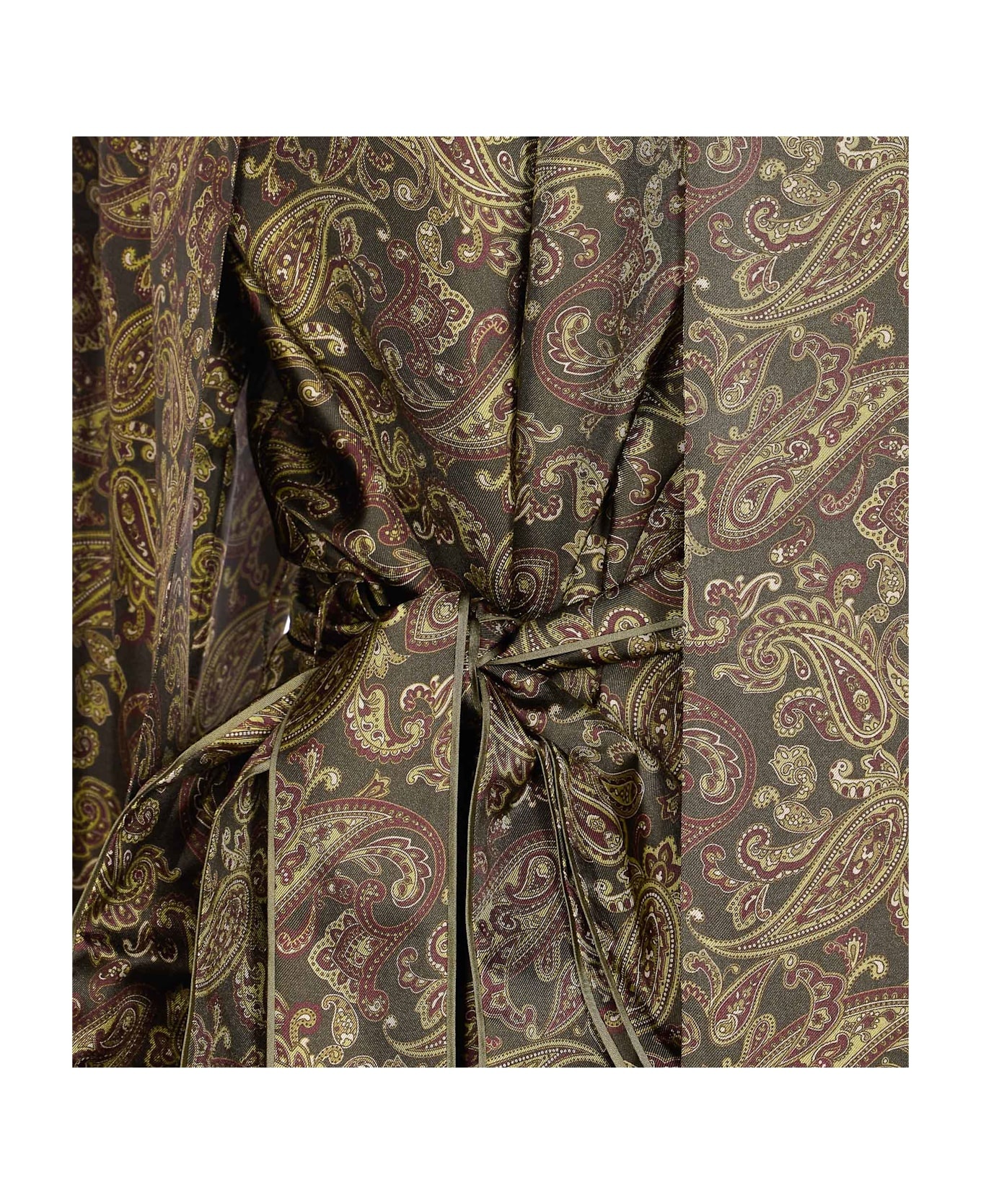 Paisley Motif Silk Dress - 3