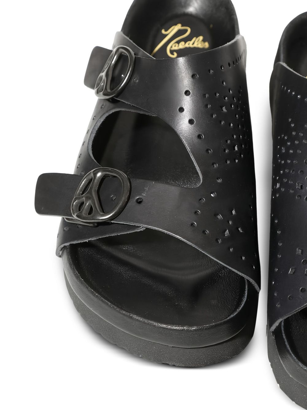 perforated buckle sandals - 4