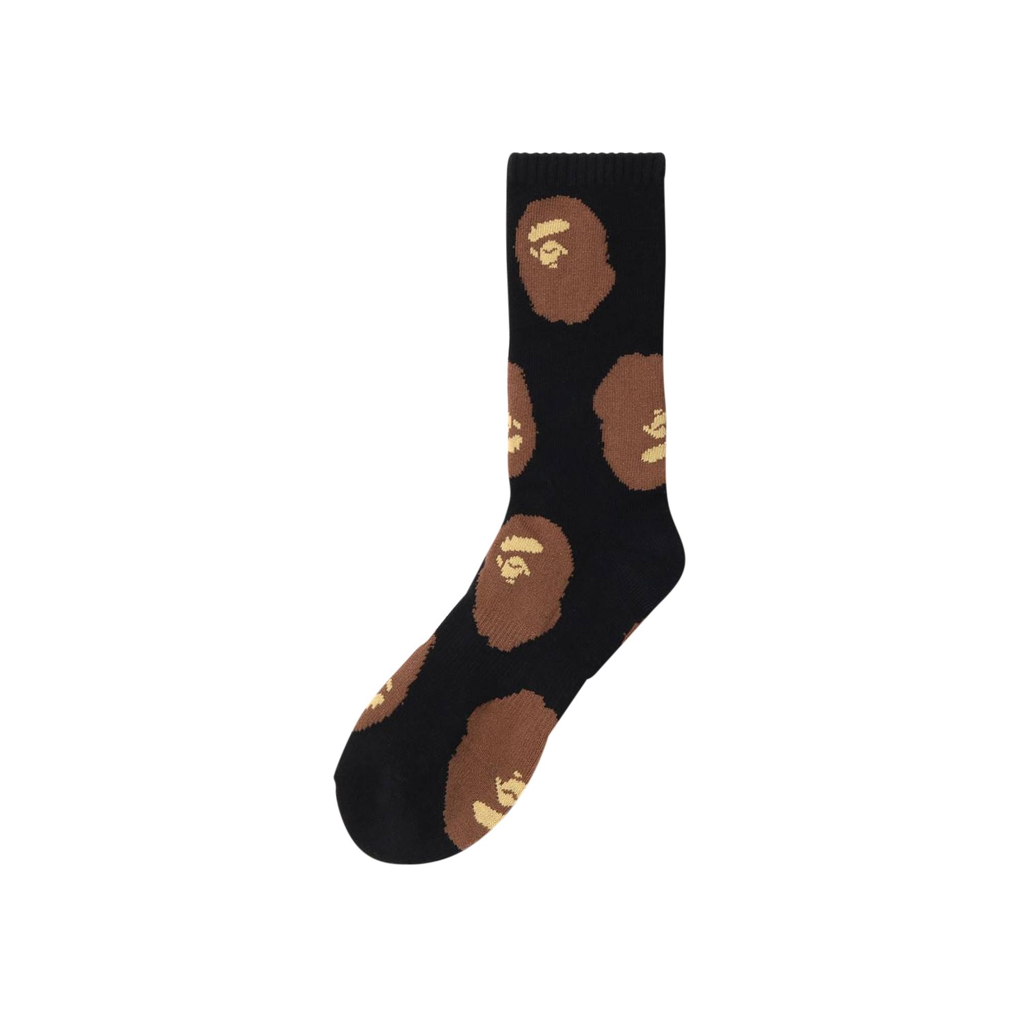 BAPE Ape Head Pattern Socks 'Black' - 1