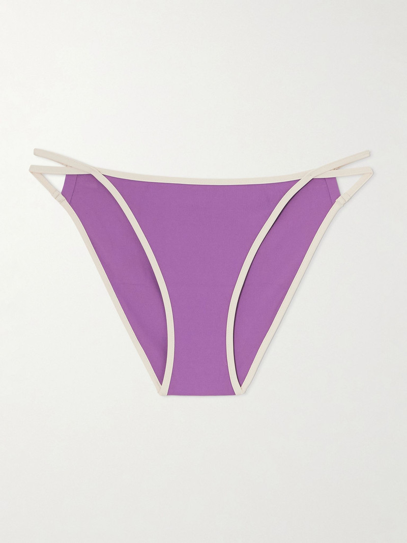 Lilas Anita cutout two-tone bikini briefs Purple 1