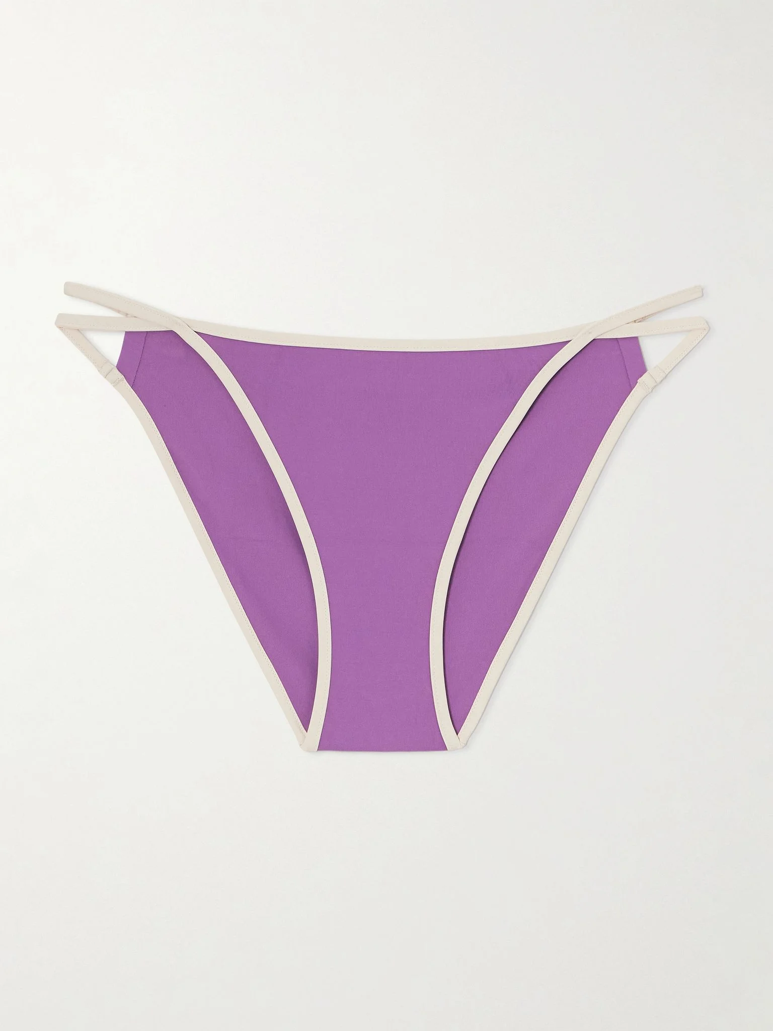 Lilas Anita cutout two-tone bikini briefs Purple - 1