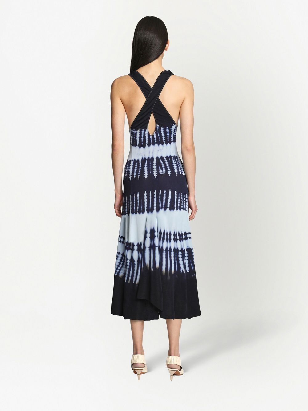 tie-dye print midi dress - 4