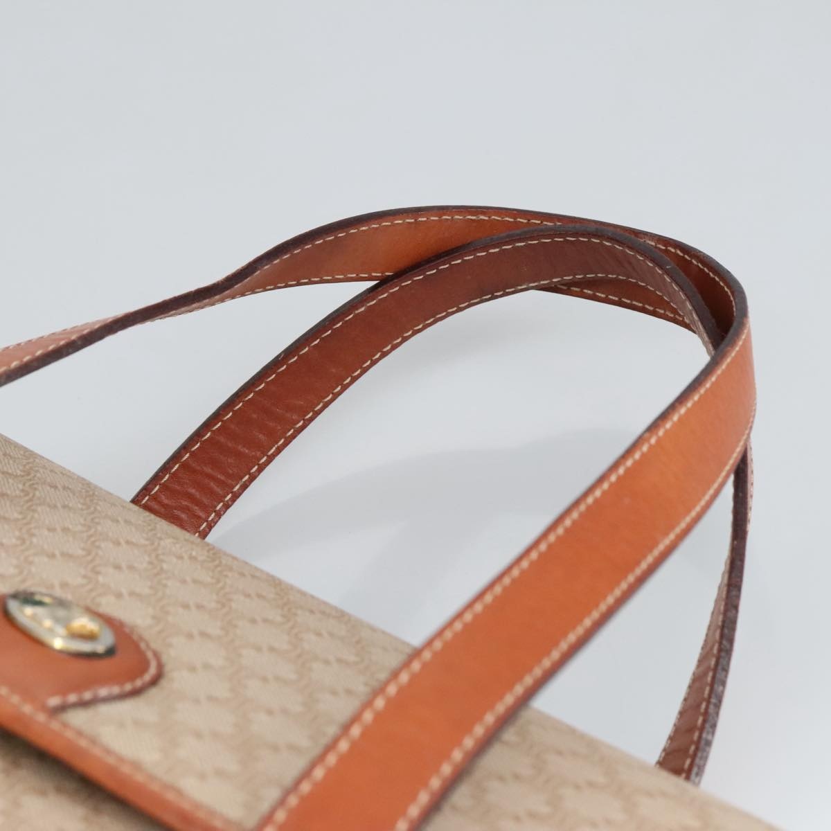 CELINE Macadam Canvas Hand Bag Beige Gold - 8