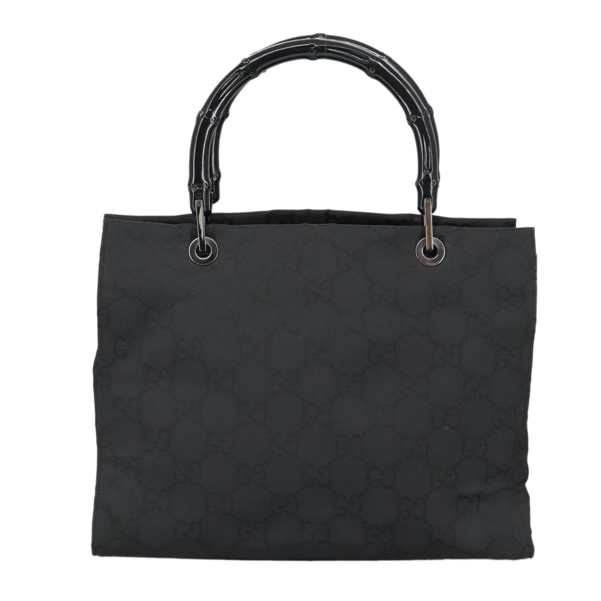 GUCCI Bamboo GG Canvas Hand Bag Nylon Black Silver 002 1016 002 1016 - 3