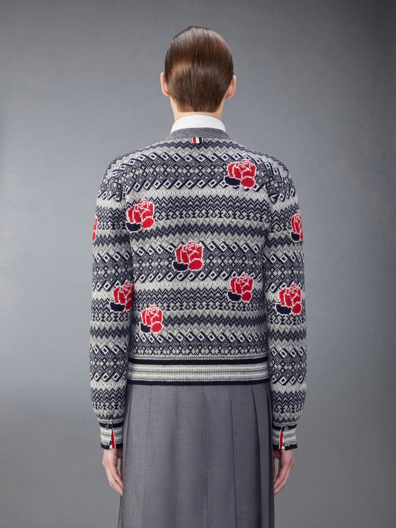 Thom Browne Wool Mohair Rose and Raven Cardigan outlook