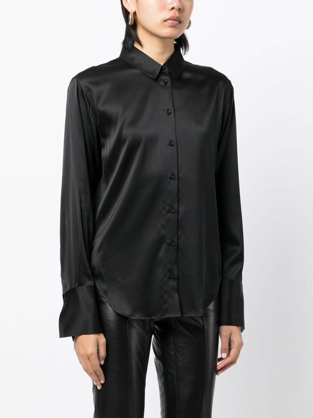 long-sleeved silk shirt - 3