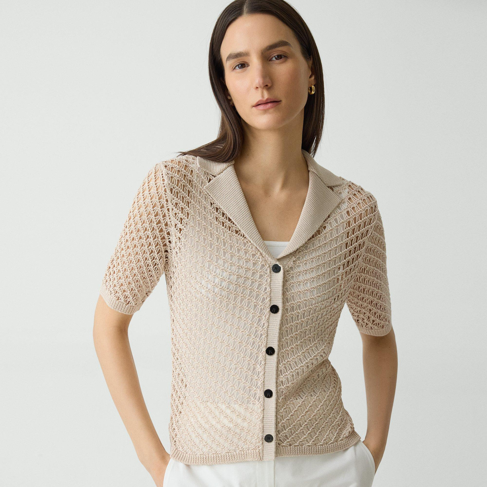 Short-Sleeve Camp Shirt in Sheen Cotton - 5