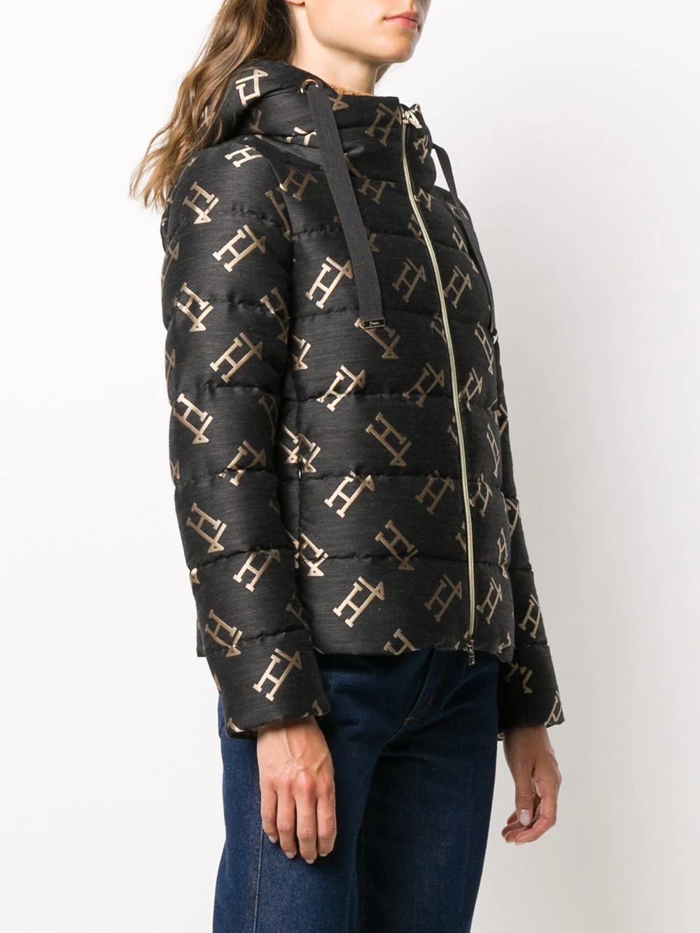 all-over logo padded jacket - 3