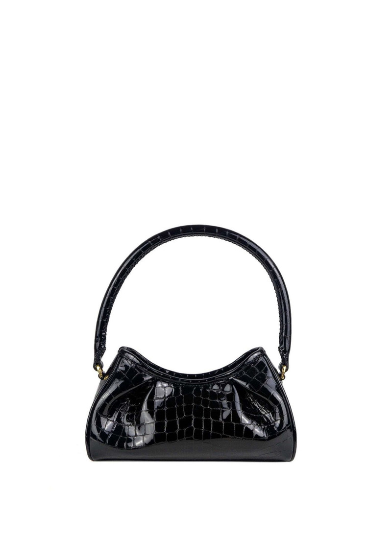 Small Dimple Croco-Print Pearl Leather Onyx Black 1