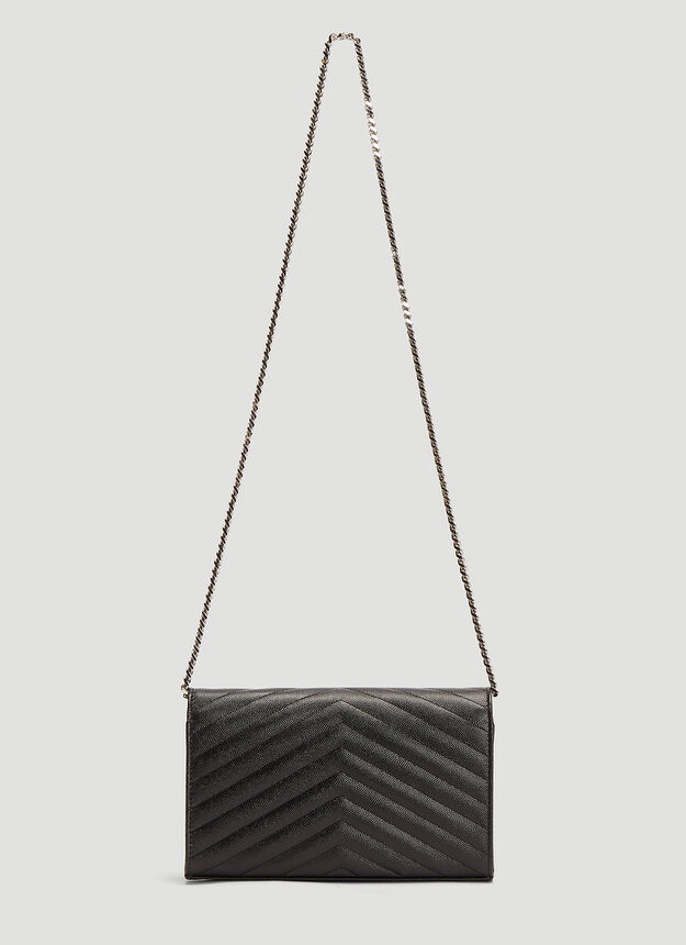 YSL Monogrammed Wallet Bag in Black - 4